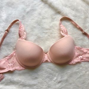 Natori Pink Lace Lightly Padded Bra